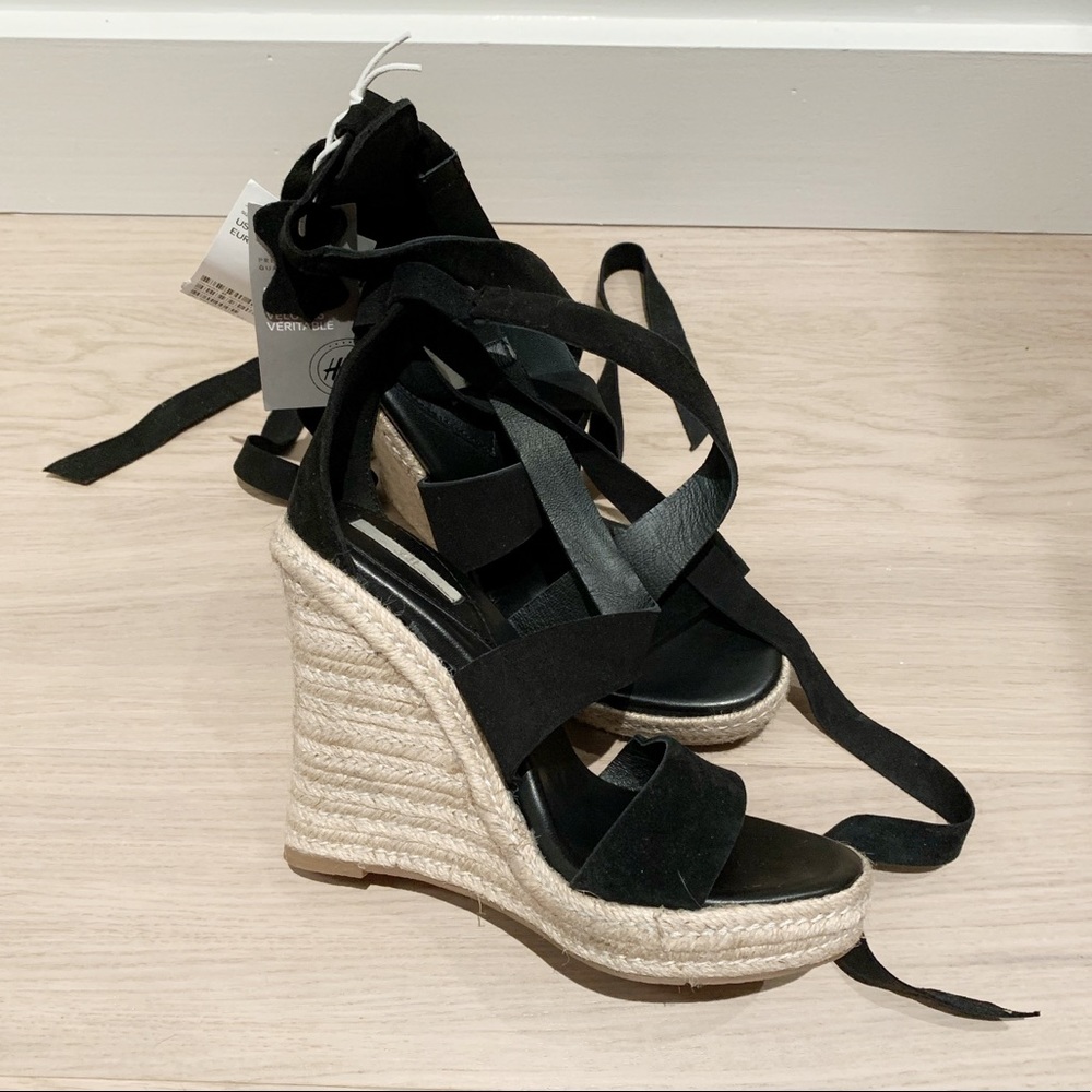 H&M Premium Quality Suede Sandals with Jute Wedge